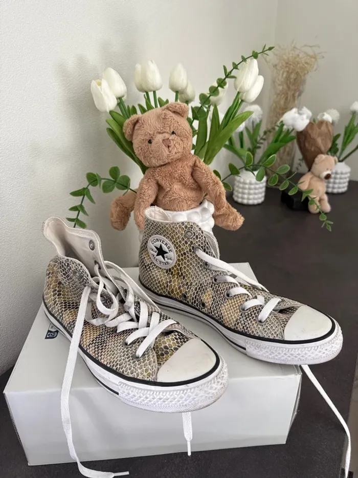 Magnifiques baskets hautes imprimé python 38