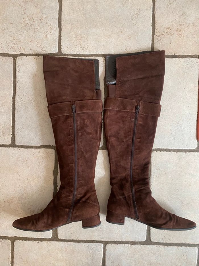 Bottes hautes en daim marron 40 - photo numéro 4