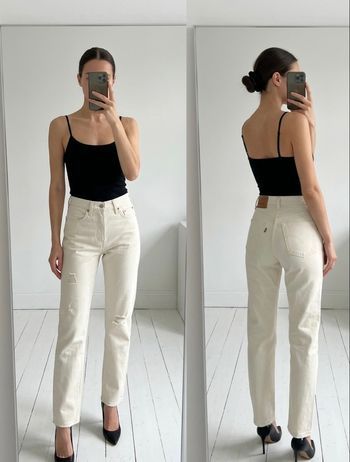 Levi's 501® Crop en coloris crème/écru.
