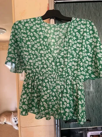 Blouse courte verte