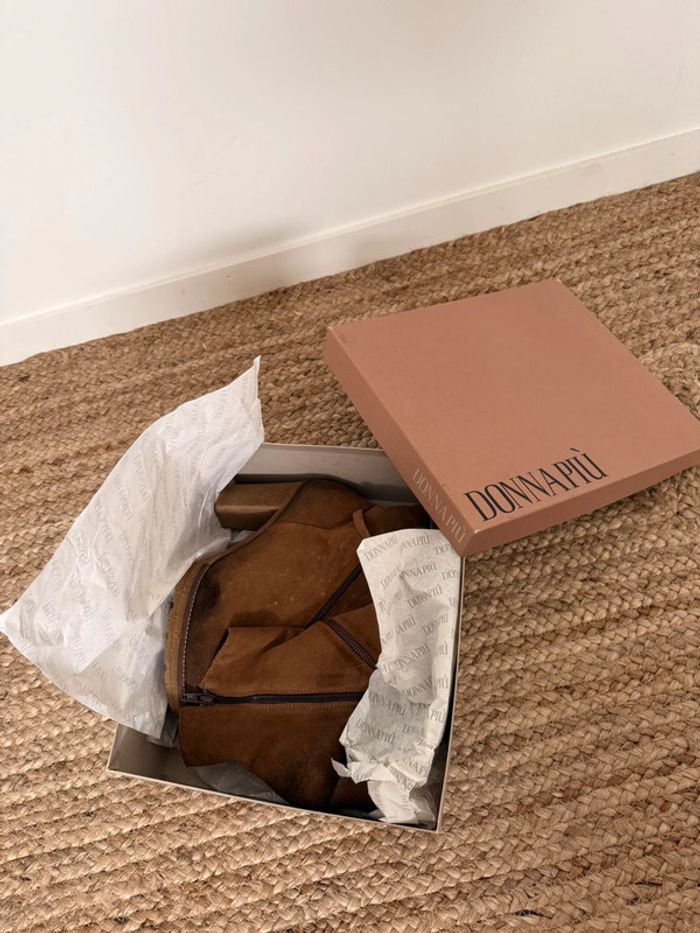 Bottines cuir piel marron boots daim zapatillas Bottes Laarzen Stivaletti Ankle Enkellaarsjes donna - photo numéro 5