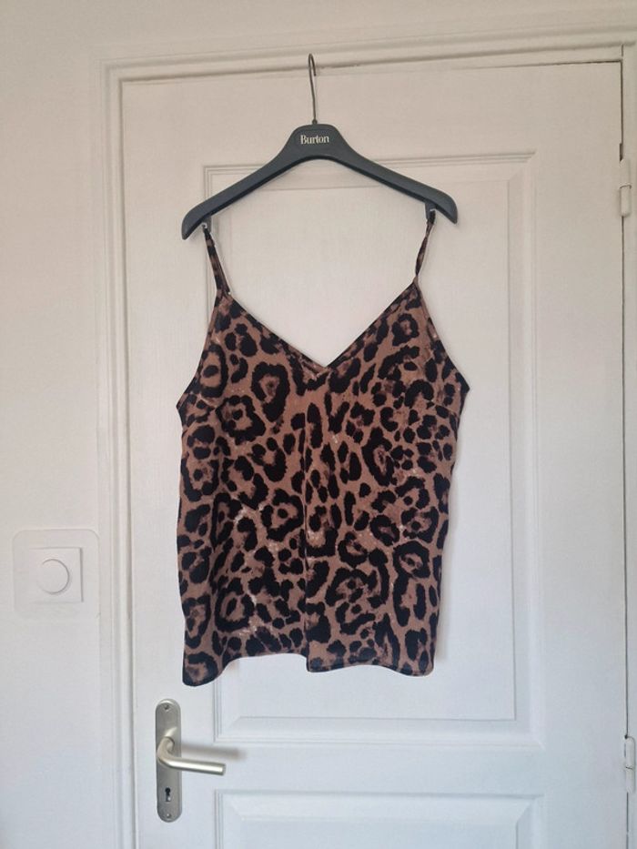 Débardeur bretelles fines léopard
