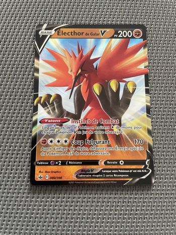 Carte Pokémon Électhor V 080/198 Règne De Glace FR
