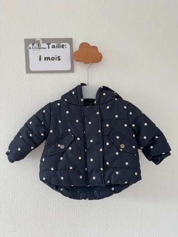 Manteau à pois - taille 1 mois 🌼