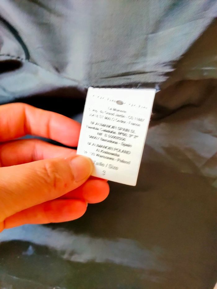 Manteau élégant noir à dessins blancs taille 42 marque cache cache - photo numéro 6