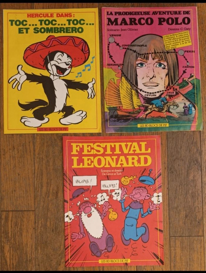 Lot de 3 anciennes bd "les minis blocs Pif" vintage
