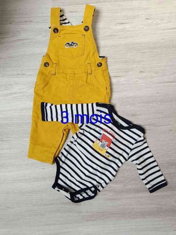 Ensemble salopette body compagnie des petits 3 mois neuf