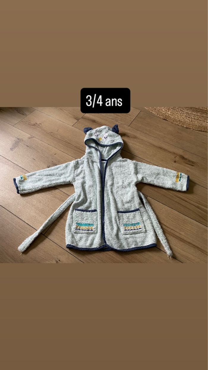 Peignoir  éponge hibou vertbaudet petit garçon 3/4 ans - photo numéro 2