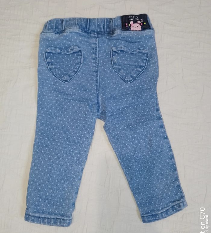 Du Pareil Au Même pantalon jean pois coeur 9 mois - photo numéro 2