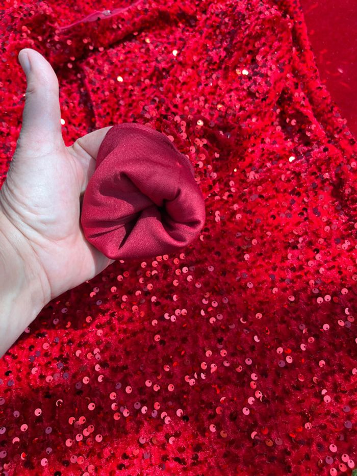 Robe longue soirée rouge paillette T S T 34/36 - photo numéro 12