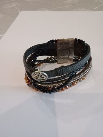 Bracelet lanières noires