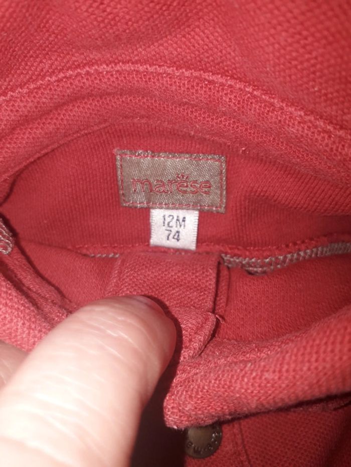 Marèse polo rouge bordeaux  taille 12 mois - photo numéro 3