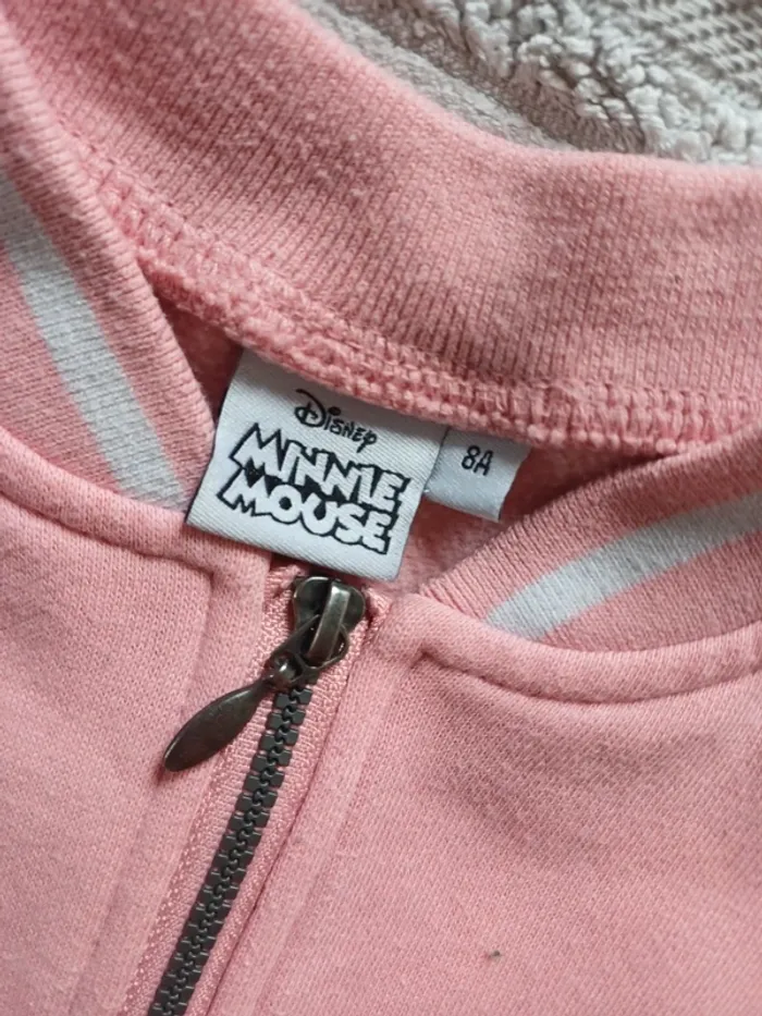 Veste style bomber rose poudre motif minnie - photo numéro 3