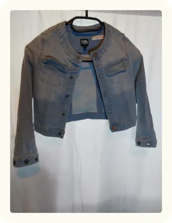 Veste courte jean fille Karl Lagerfield