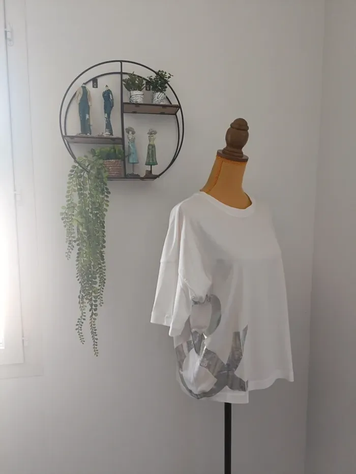 Tee-shirt blanc oversize femme - photo numéro 2