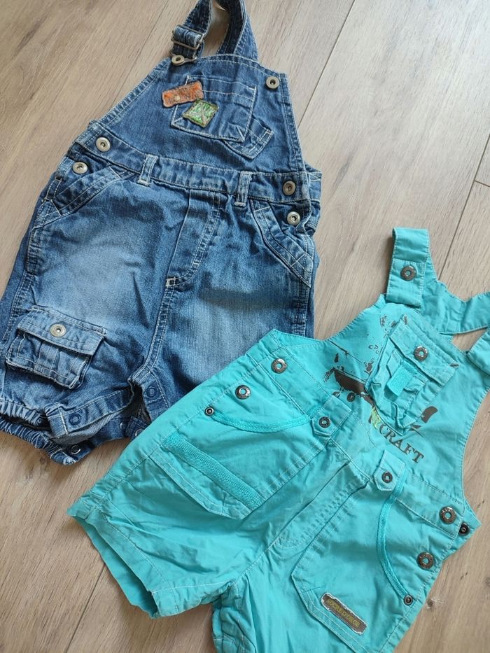 Lot 2 salopettes short 12 mois