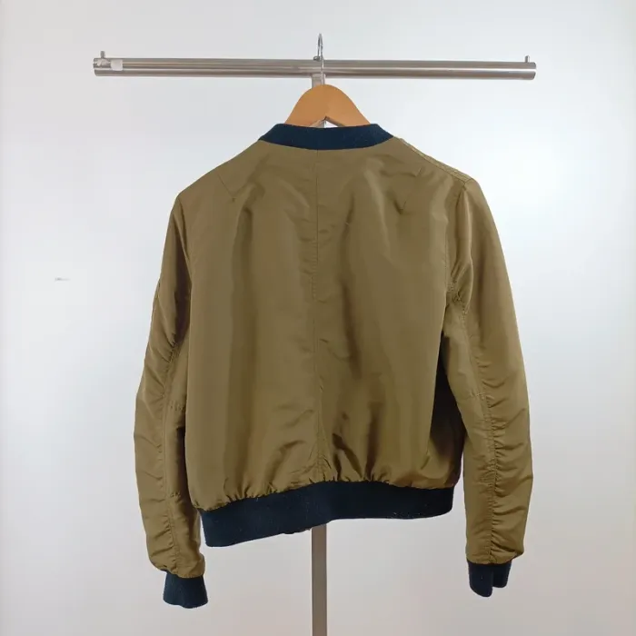 Bomber kaki zippé Stradivarius col et poignets contrastants T36 A1441 - photo numéro 7