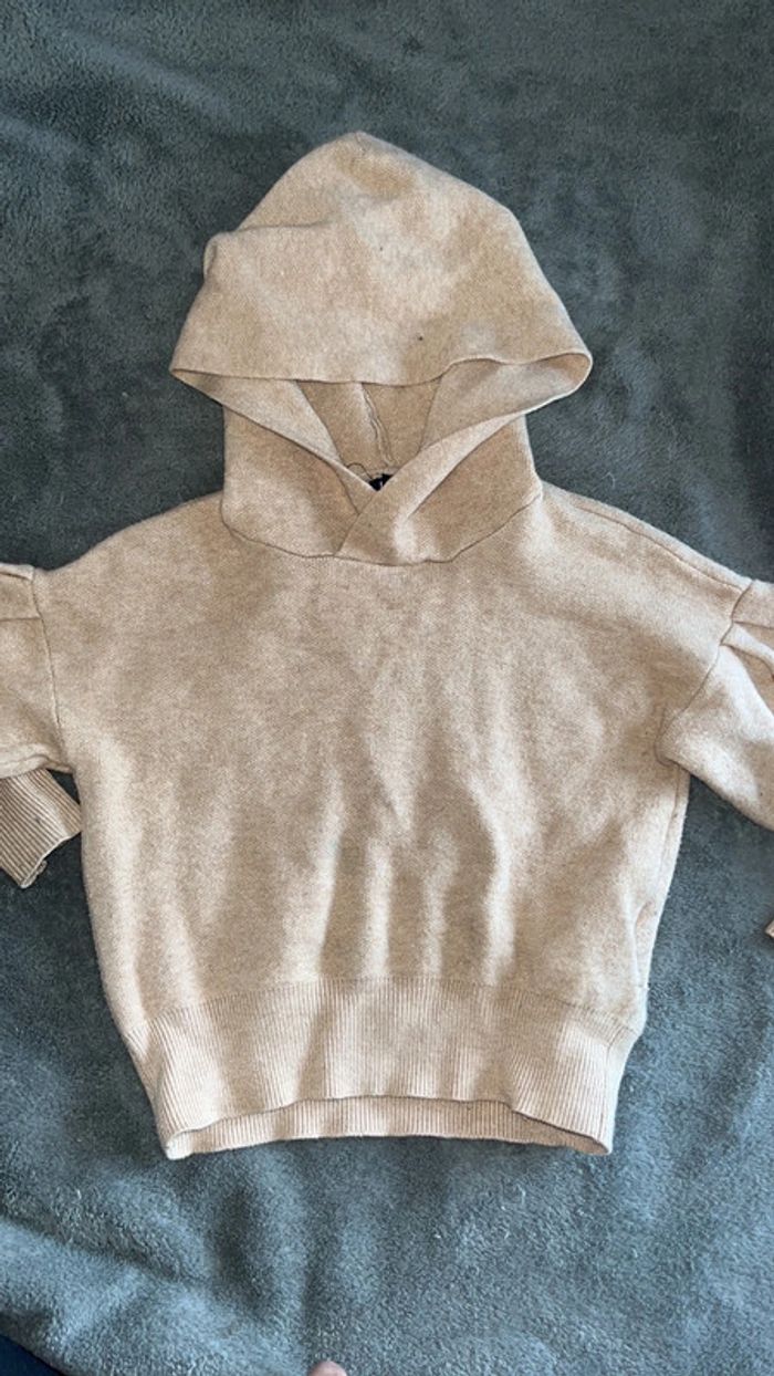 Pull à capuche Kiabi beige - photo numéro 3