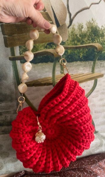 Sac coquillages rouge