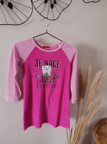 Chemise de nuit velour neuve tissaia 8 ans