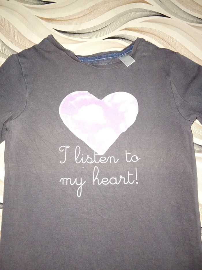 Tee-shirt motif coeur Okaïdi 8 ans - photo numéro 2