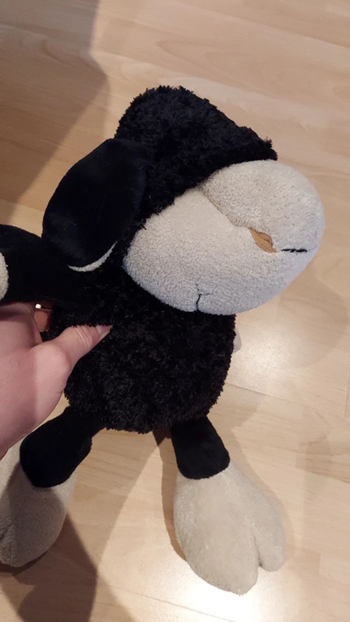 Peluche mouton noir et blanc - photo numéro 3