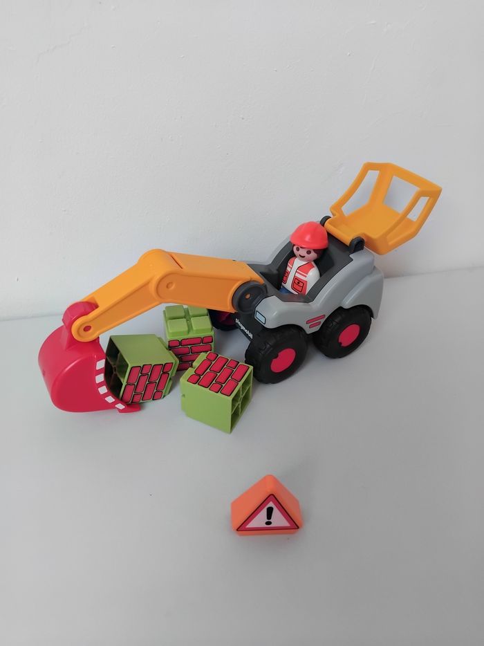 Pelleteuse de Chantier Playmobil 123 Junior Complète avec Bonhomme 🚧 - photo numéro 3