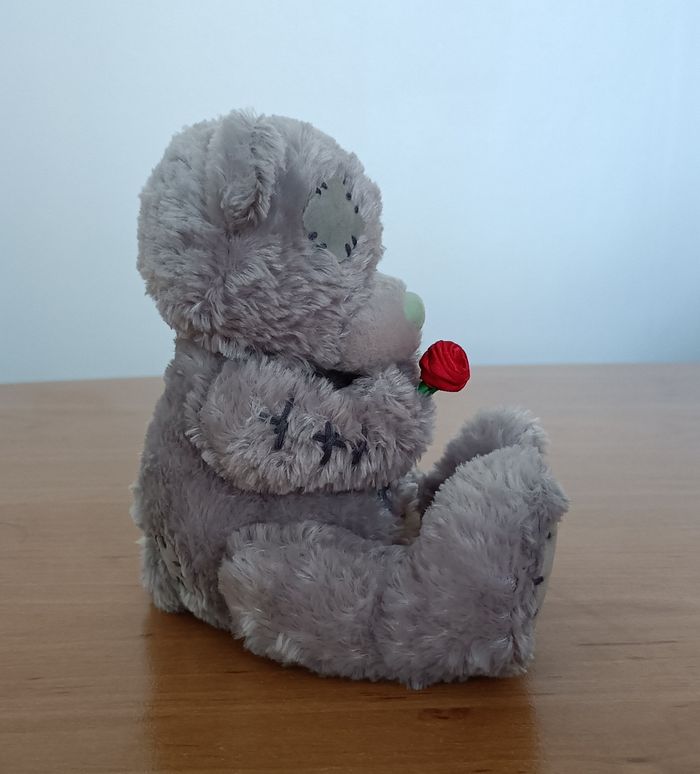 Peluche Doudou Ours gris avec rose rouge. Me to you. 19 cm - photo numéro 5