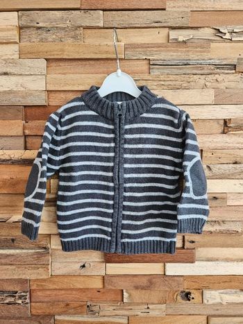 Gilet zippé rayé garçon 12 mois