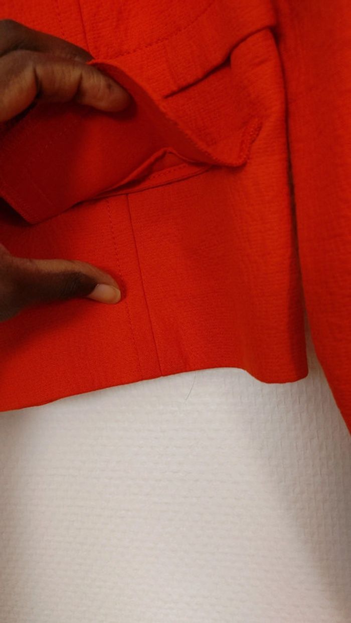 Veste blazer en tissu jacquard de la marque comptoir des cotonniers taille 36 orange - photo numéro 4