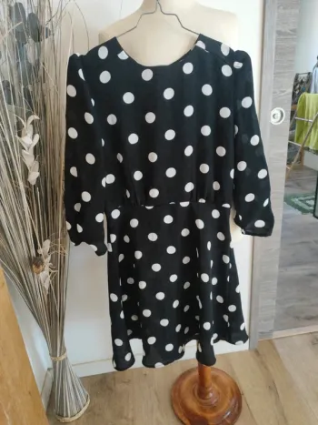 Robe à pois Sfera manches 3/4 M