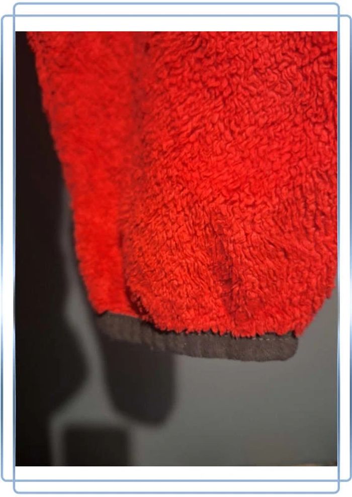 Polaire à capuche full zip the north face rouge et noir - taille XL - femme / logo brodé - photo numéro 4