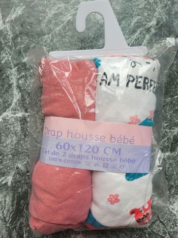 Lot de 2 draps housse lit bébé
