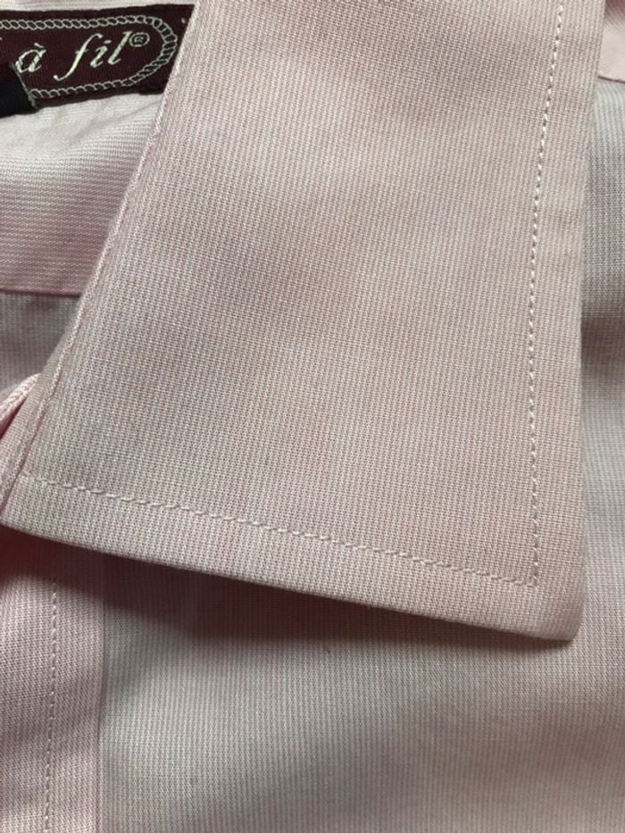 Chemise homme Fil a Fil taille 41 rose clair - photo numéro 4