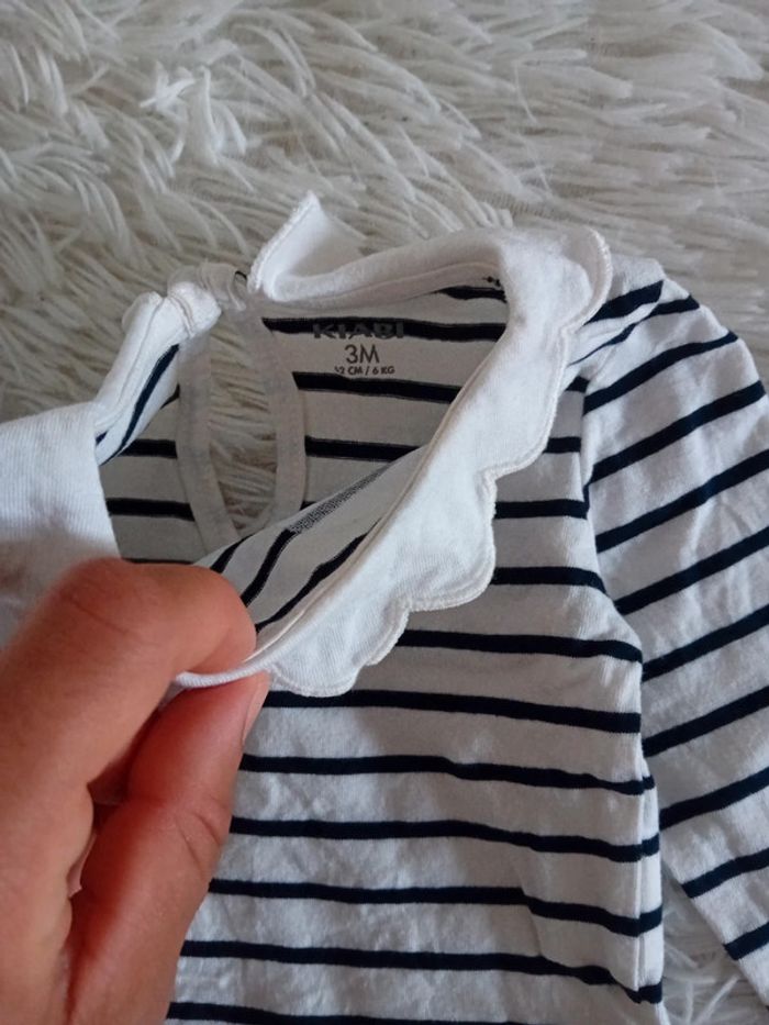 Tshirt ML a col claudine 3mois kiabi 🌸🩷 - photo numéro 3