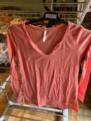 Haut fin rose manche longue@