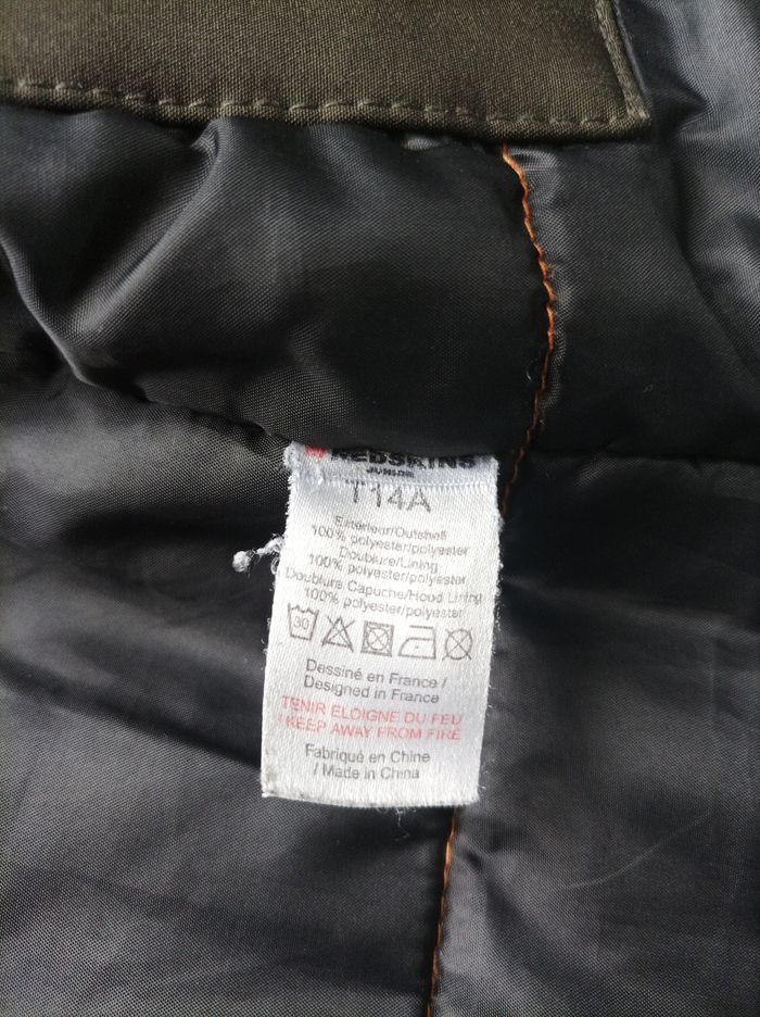 Parkas doudoune polaire manteau imperméable Redskins vert kaki taille 14ans - photo numéro 10