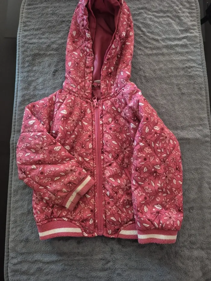 Manteau petite fille fleurs