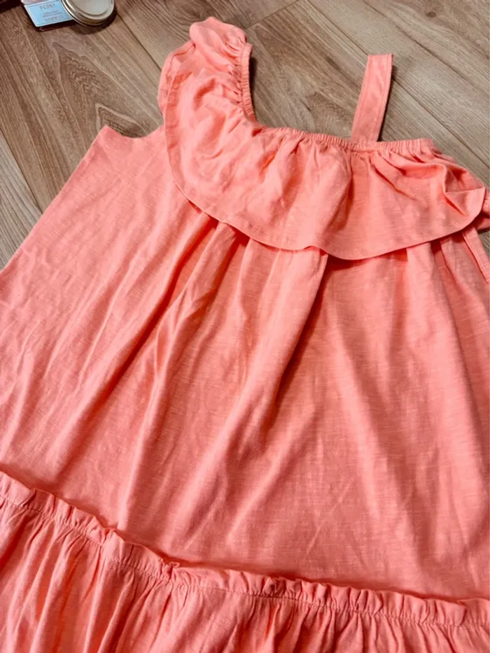 Taille 8 ans robe d’été fille TAO saumon * volants * 🌸 - photo numéro 5