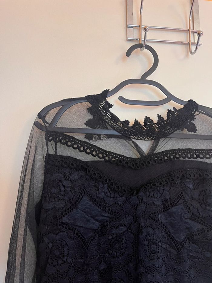 Blouse chic sexy dentelle tulle taille unique - photo numéro 5