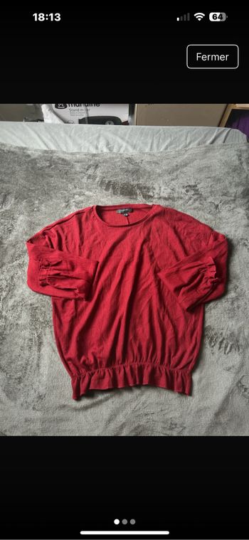 Haut rouge bordeaux texturé