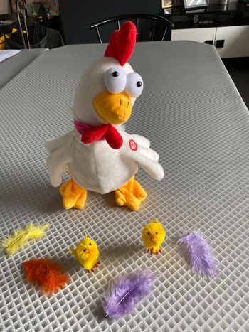 Peluche coq interactif  cri du coq