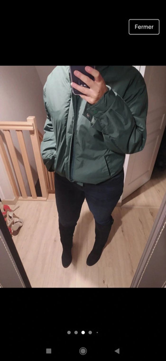 Manteau doudoune façon bomber oversize Kiabi vert kaki taille L - photo numéro 3