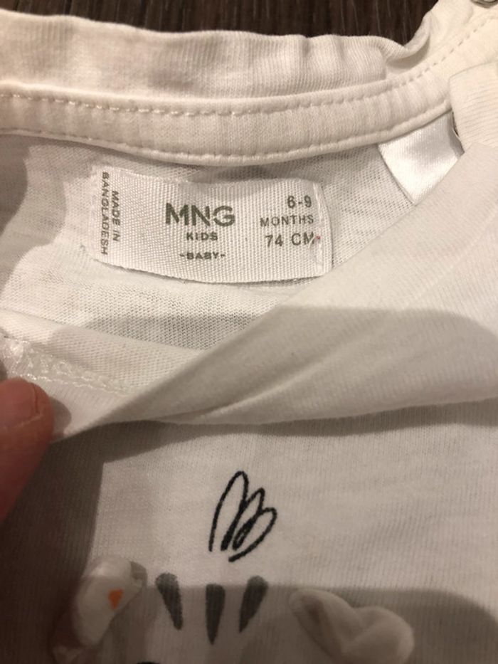 2 T-shirts manches courtes 6-9 mois Mango - photo numéro 3