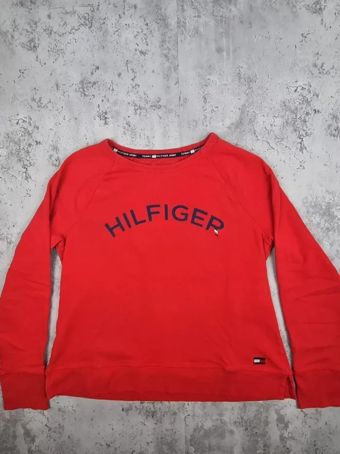 Sweat Tommy Hilfiger rouge – Taille L Femmes (mesures en photos) - photo numéro 3