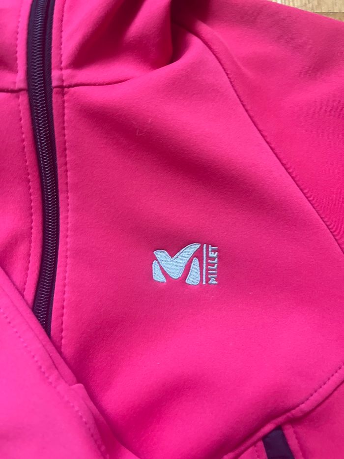Veste Millet femme rose coupe vent softshell capuche taille S sport - photo numéro 2