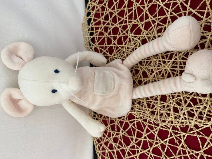 doudou souris robe jambes lignées