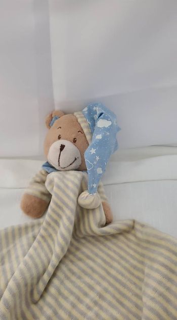 Doudou tête ours /ourson bonnet de nuit