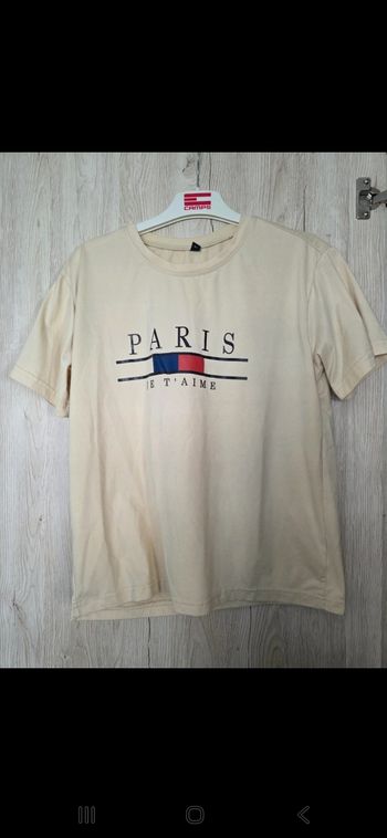 TEE-SHIRT GARÇON MOTIF PARIS JE T'AIME TAILLE 11 ANS