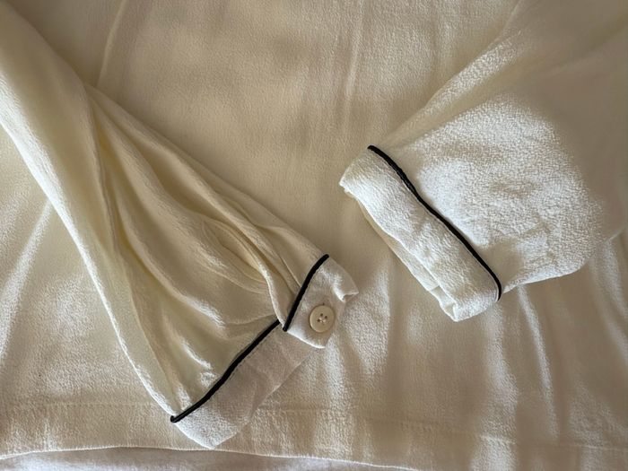 Blouse à manches longues crème avec liseret noir Nice Things - Taille 40. - photo numéro 4